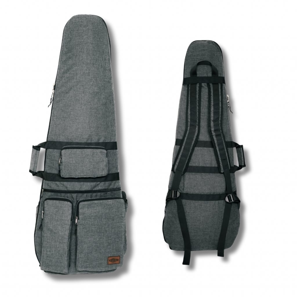 bass guitar bag 4 pockets grey case