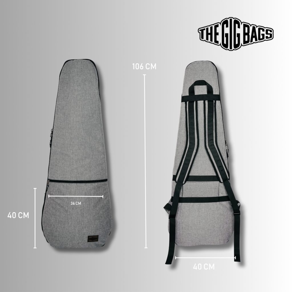 guitar bag padded case light grey