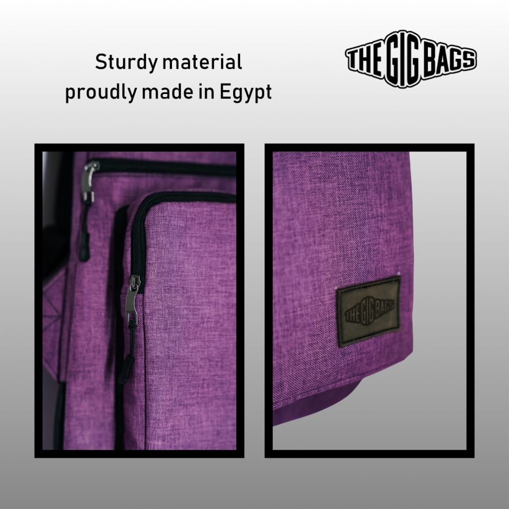 purple bass guitar bag 4 pockets soft case