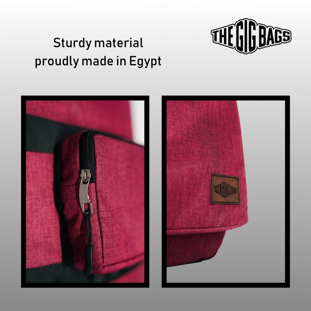 red bass guitar case Hurghada zip pockets bag