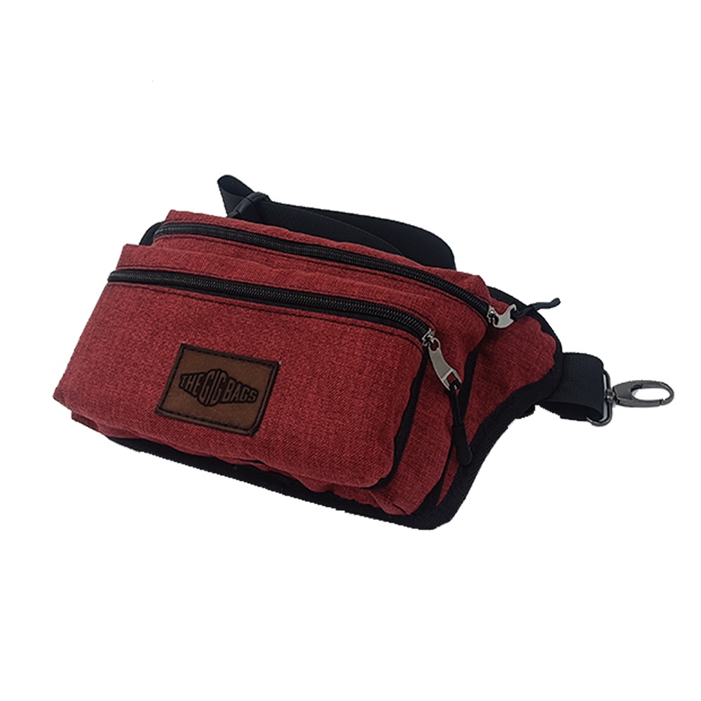 red waist bag inner pockets
